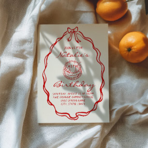 Convites Aniversário do Bolo de Coquetes Desenhado à Mão do