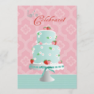 Convites Aniversário do Bolo de Morango