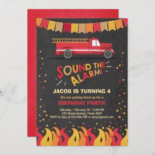 Convites Aniversário do Bombeiro dos Caminhões de Fogo