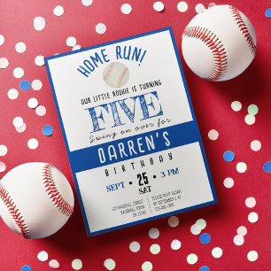 Convites Aniversário do Boneco de Beisebol Rookie Watercolo