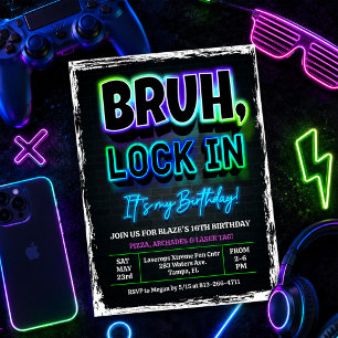 Convites Aniversário do Bruh Lock In