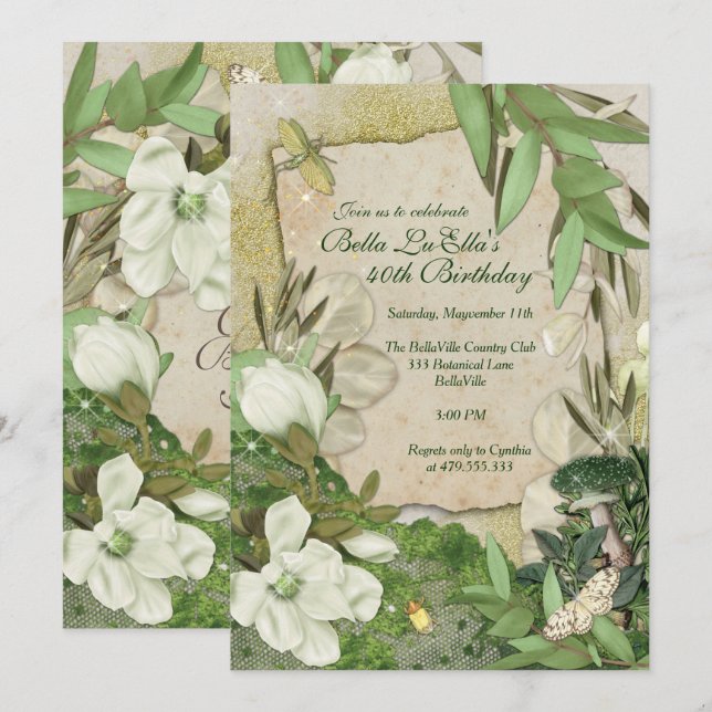 Convites Aniversário do Brunch Dia de as mães Luncheon Conv (Frente/Verso)