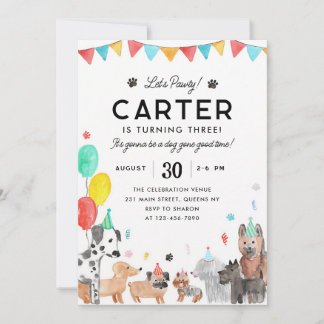 Convites Aniversário do Cachorrinho Vamos Fazer uma Festa C