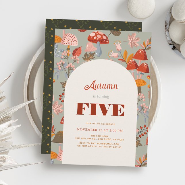 Convites Aniversário do Cais/Cogumelos de outono e Sábado d (Criador carregado)