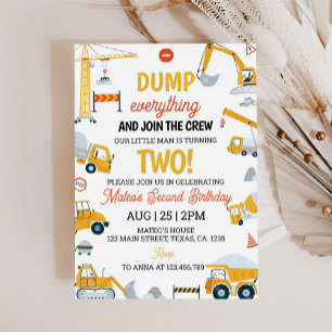 Convites Aniversário do Caminhão de Construção
