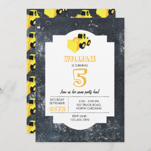 Convites Aniversário do Caminhão de Construção do Carregado