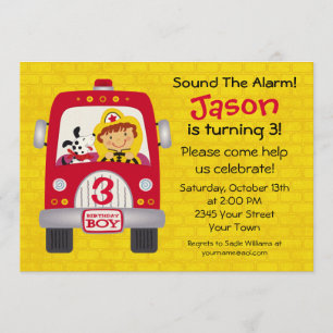 Convites Aniversário do Caminhão de Fogo