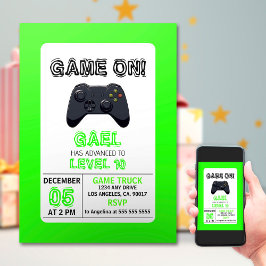 Convites Aniversário do Caminhão do Jogo Verde