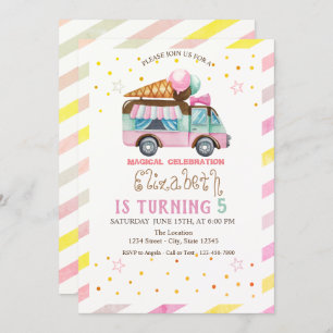 Convites Aniversário do Caminhão-sorvete Strike