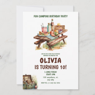 Convites Aniversário do Camper da Floresta de Aventura