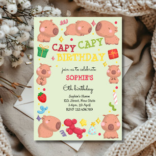 Convites Aniversário do capivara capy capy