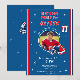 Convites Aniversário do Cartoon de Capacetes de Futebol