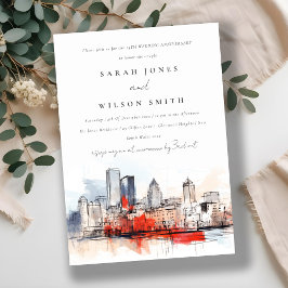 Convites Aniversário do Casamento da Cidade de Boston Massa