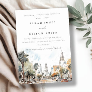 Convites Aniversário do Casamento Skyline da Chic Orlando F