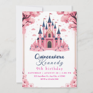 Convites Aniversário do Castelo da Princesa Rosa Caprichosa