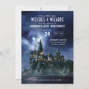 Convites Aniversário do Castelo de Hogwarts Sombrio de Harr