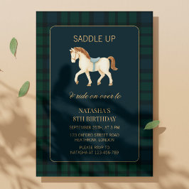 Convites Aniversário do Cavalo Préppy Saddle Up 