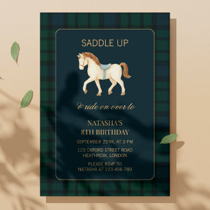 Convites Aniversário do Cavalo Préppy Saddle Up 