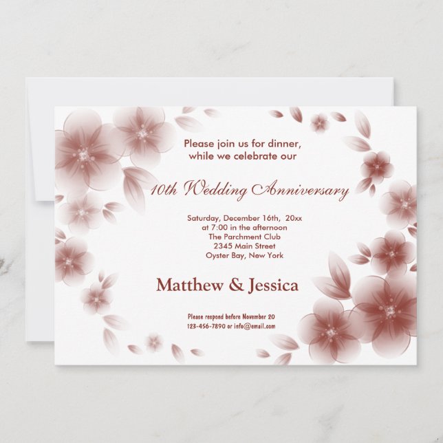 Convites Aniversário do Cerejeira Vermelha Indiana (Frente)