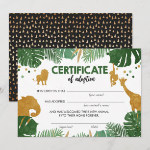 Convites Aniversário do Certificado de Adoção de Animais