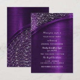 Convites Aniversário do Chá de panela Roxo Doce 16t