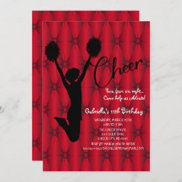 Convites Aniversário do Cheerleader Silouhette Iridescente