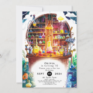 Convites Aniversário do Cientista Mágico das Crianças Simpl