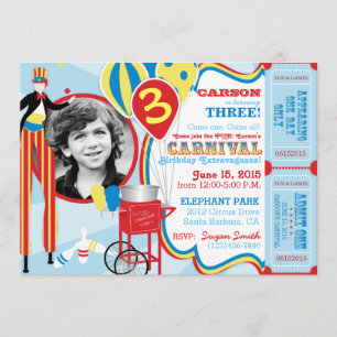 Convites Aniversário do Circo de Malabarismo com Stilkers