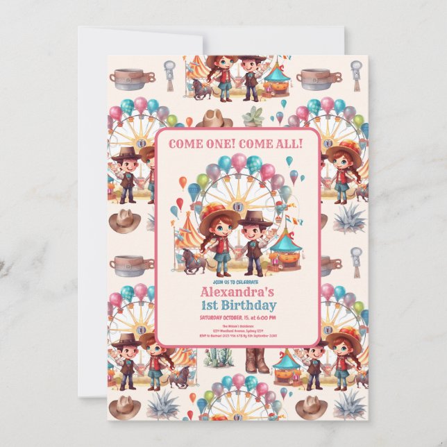 Convites Aniversário do Circo do Carnaval do Cowboy (Frente)
