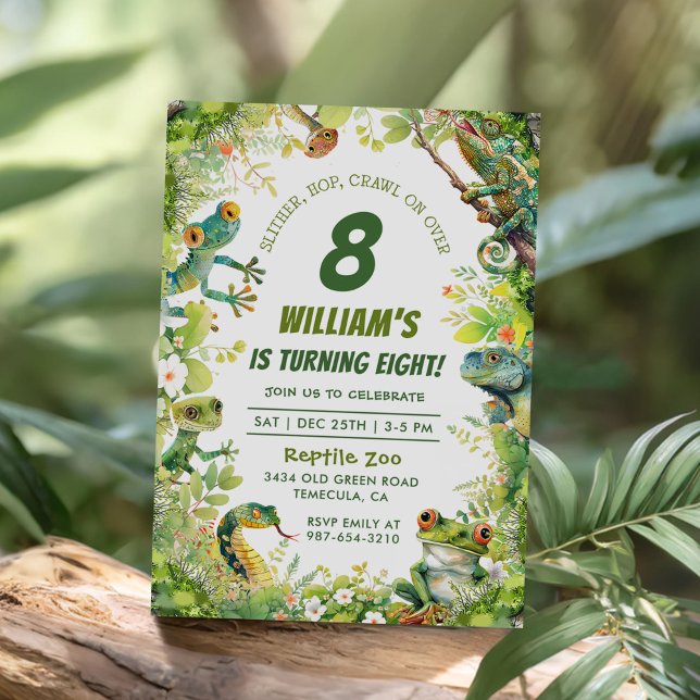 Convites Aniversário do Cobra de Rastreamento de Escorregad (Criador carregado)