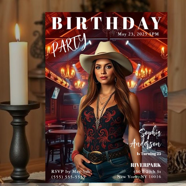 Convites Aniversário do Cobrir da Revista (Magazine Cover Country Birthday Invitation)