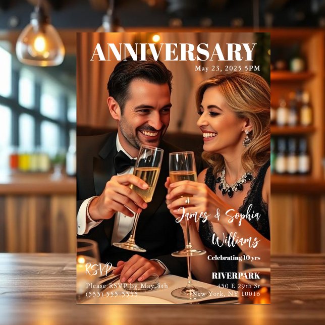 Convites Aniversário do Cobrir da Revista (Magazine Cover Anniversary Invitation)