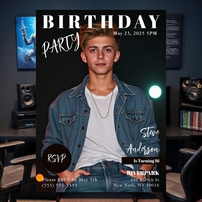 Convites Aniversário do Cobrir da Revista Teen (Teen Magazine Cover Birthday Invitation)