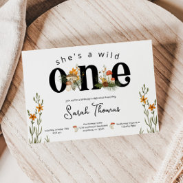 Convites Aniversário do Cogumelo e Flores Selvagens