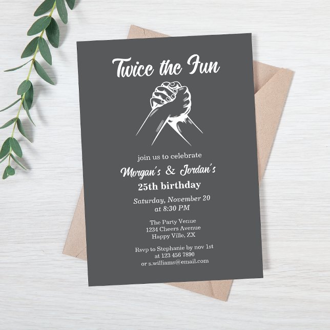 Convites Aniversário do Colégio Moderno Mínimo de Mãos Cinz (Criador carregado)