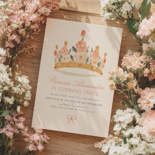 Convites Aniversário do Contato de Princesa Rosa e Dourada