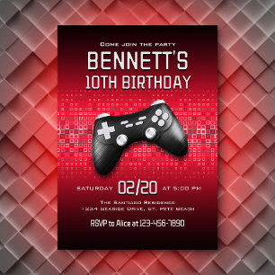 Convites Aniversário do Controlador de Jogo de Vídeo