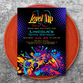 Convites Aniversário do Controlador de Jogos de Vídeo de Ní