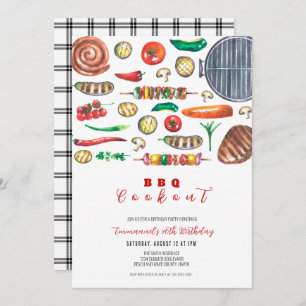 Convites Aniversário do Cookout do CHURRASCO de Verão