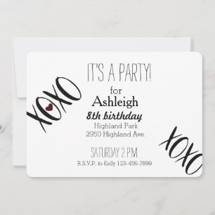 Convites Aniversário do coração de XOXO