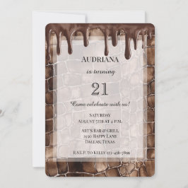 Convites Aniversário do Creamy Brown Chocolate Drives