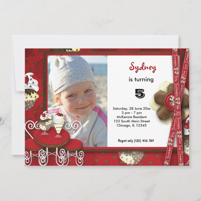 Convites Aniversário do cupcake (Frente)