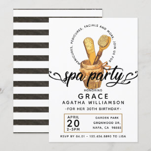 Convites Aniversário do Dia da Vintagem do Spa