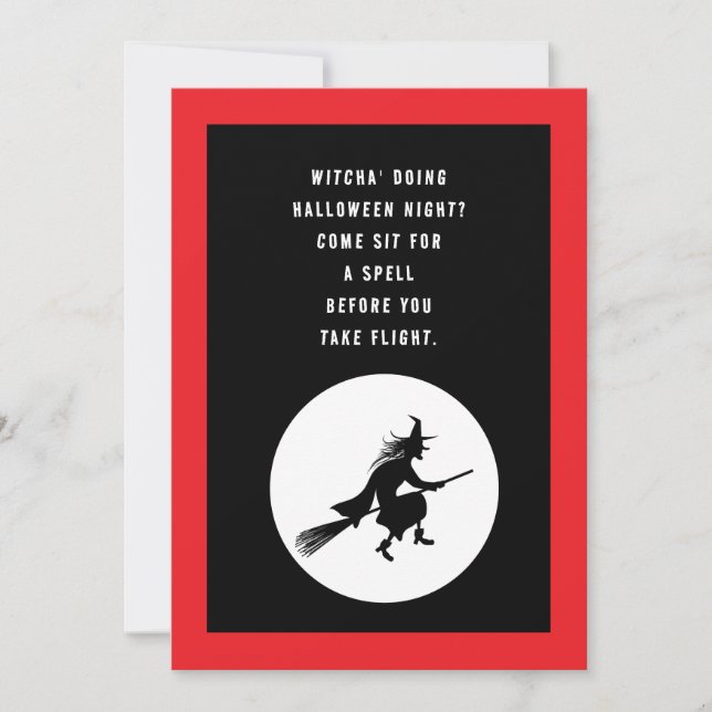 Convites Aniversário do Dia das Bruxas das Crianças - Bruxi (Frente)