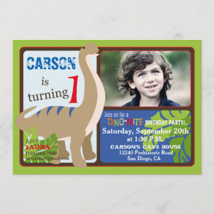 Convites Aniversário do dinossauro do Brontosaurus primeir