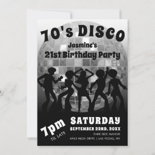 Convites Aniversário do Disco dos anos 70 Bola de Gardolo
