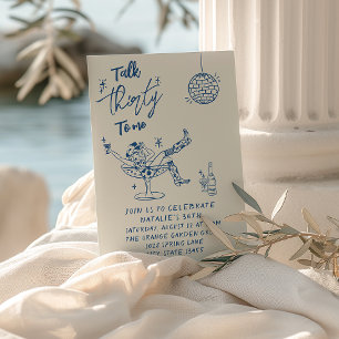 Convites Aniversário do Diversão Costeira da 30 Blue-Hand D