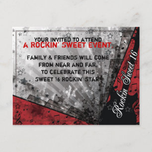 Convites Aniversário do doce dezesseis de Rockin