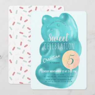 Convites Aniversário do doce doce doce doce Urso Azul