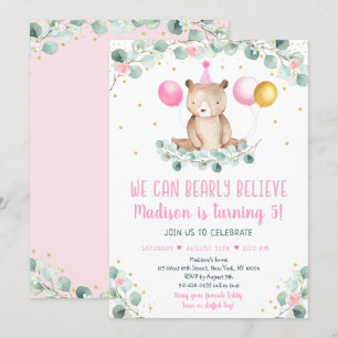 Convites Aniversário do Dourado Verde Rosa do Balão do Ur